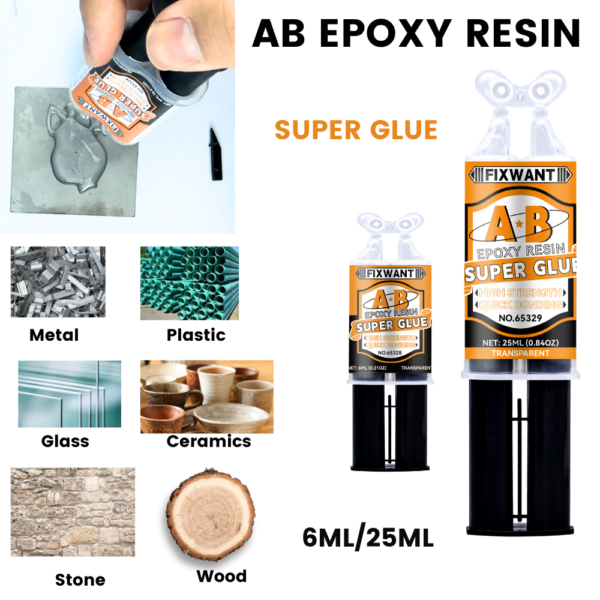 FIXWANT AB Epoxy Glue (Transparent)-6ML/ 25ml/ 50ml