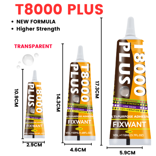 FIXWANT T8000 Plus Glue (Clear)-15ML/50ml/110ml